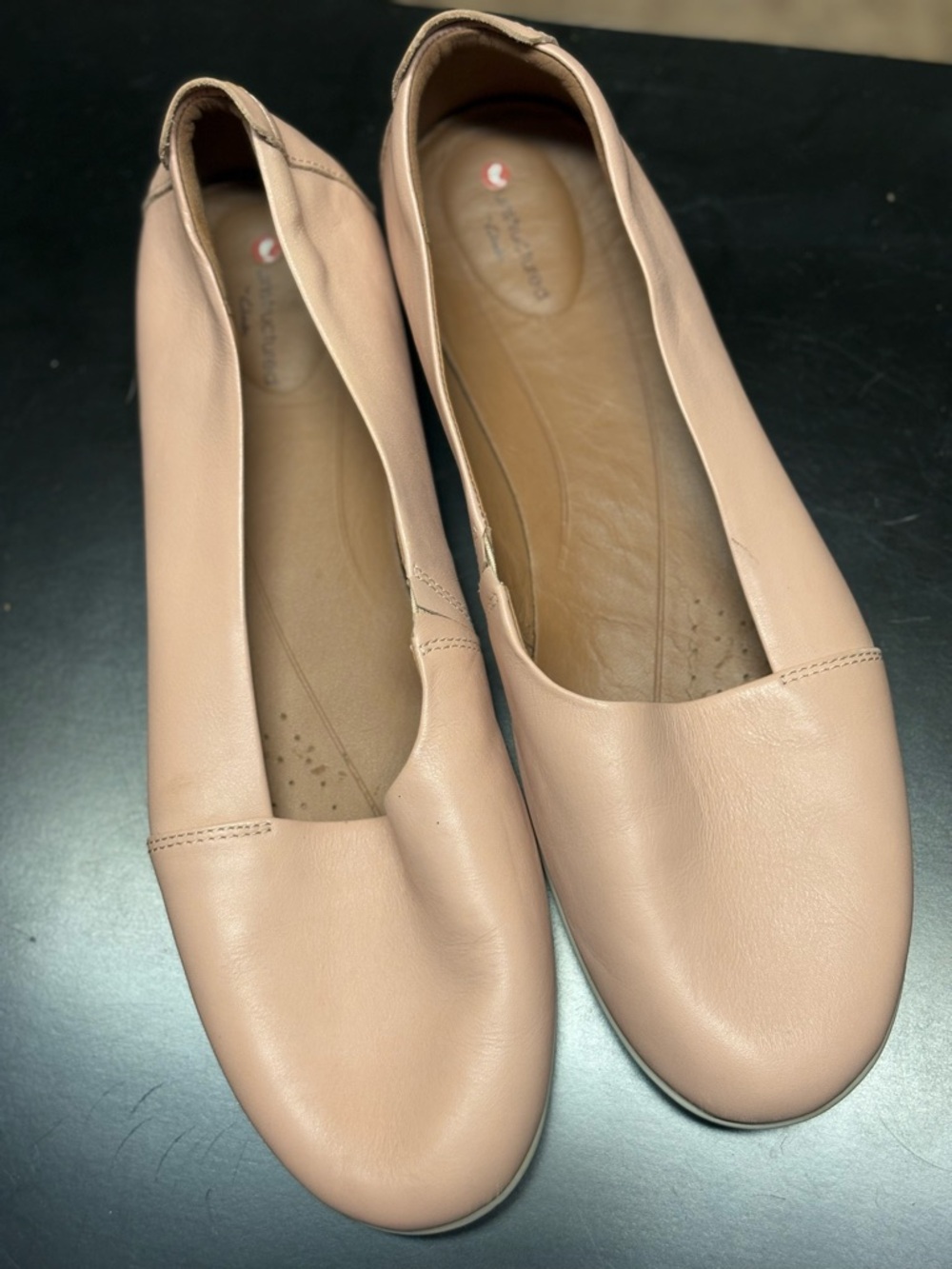 Dr. Scholl's Blush Pink Leather Slip-On Flats